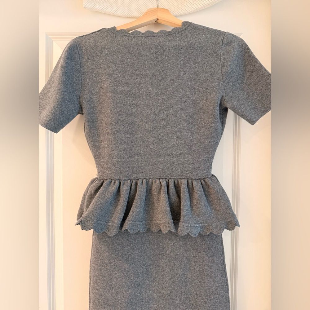 Self-Portrait Gray Peplum Midi Dress - Picture 13 of 14